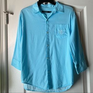 LAUREN Ralph Lauren Blue & White Button Down